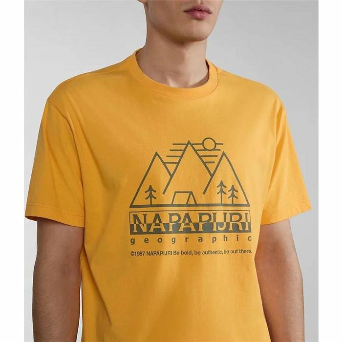 Camiseta de Manga Corta Hombre Napapijri S-Faber Dorado 1