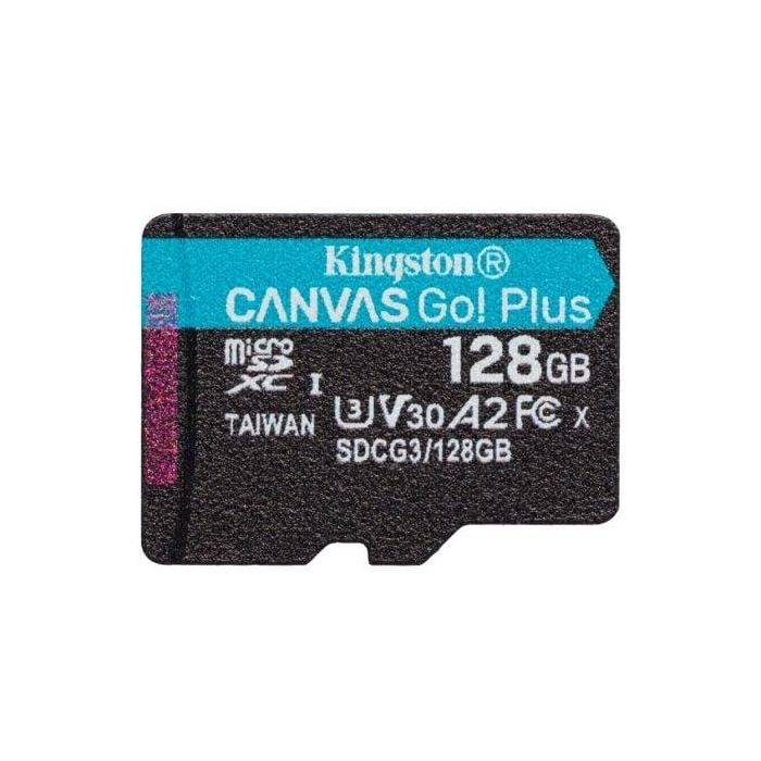 Kingston SDCG3/128GBSP CANVAS Go! Plus Tarjeta microSD 128GB 170MB/s Lectura U3 V30 A2 para 4K UHD Cámaras de Acción y Drones Kingston SDCG3/128GBSP CANVAS Go! Plus Tarjeta microSD 128GB 170MB/s Lectura U3 V30 A2 para 4K UHD Cámaras de Acción y Drones