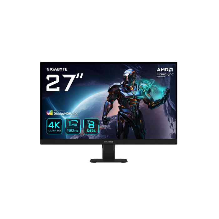 Gigabyte GS27U Monitor Gaming 27" UHD 3840x2160 160Hz 1ms HDR400 IPS HDMI 2.1 DisplayPort 1.4