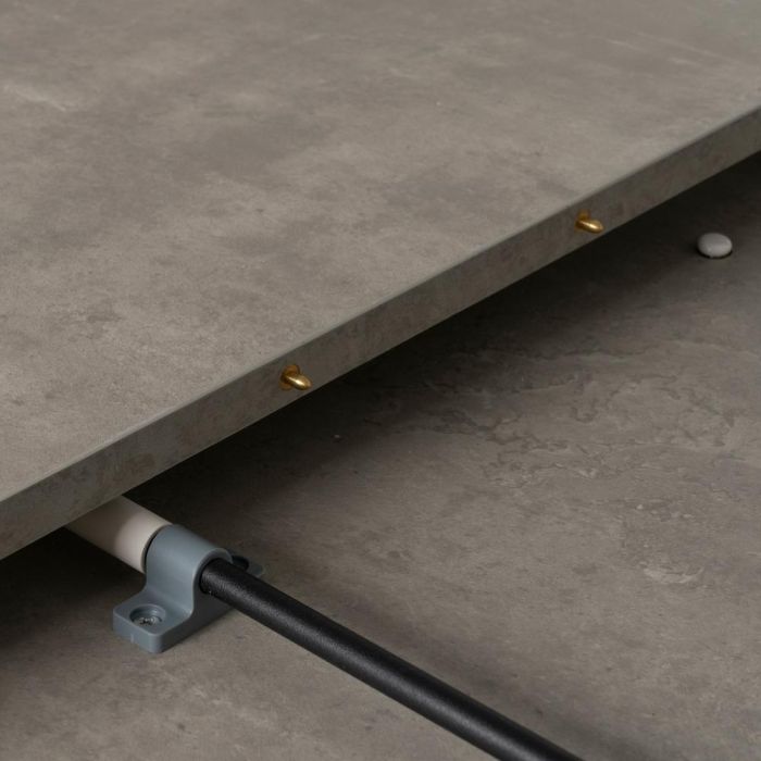 Mesa Extensible Gris-Negro Dm-Metal 120 X 120 X 76 cm