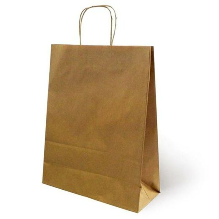 Bolsa de Papel Fama Marrón Con asas 26 x 10 x 35 cm (25 Unidades) 1