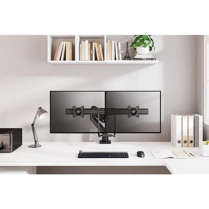 Neomounts DS75-450BL2 Soporte de Escritorio para 2 Monitores 17-32" con Resorte de Gas, Ajustable en Altura y Giro, Negro 18