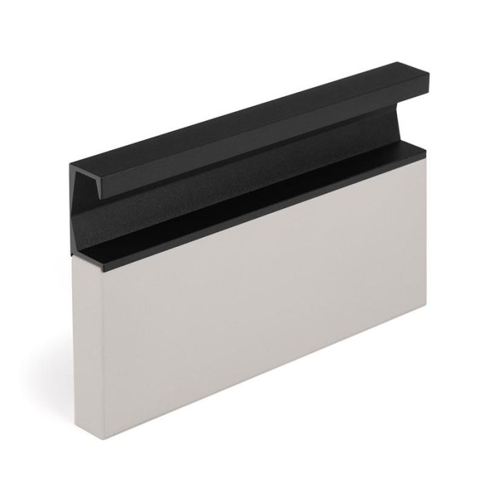 VIEFE Tirador Embutir L597/L3000 Aluminio Modelo Six Largo 597 Blanco Mate, Negro Lava, Marrón Metal Acabado Negro
