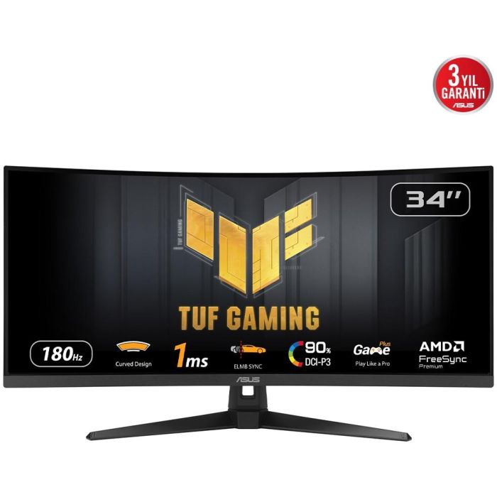 Asus TUF Gaming VG34VQ3B Monitor 34" UltraWide Quad HD 3440x1440 1ms 180Hz HDR400 FreeSync Premium 90LM0AA0-B01170 0 Asus TUF Gaming VG34VQ3B Monitor 34" UltraWide Quad HD 3440x1440 1ms 180Hz HDR400 FreeSync Premium 90LM0AA0-B01170 0