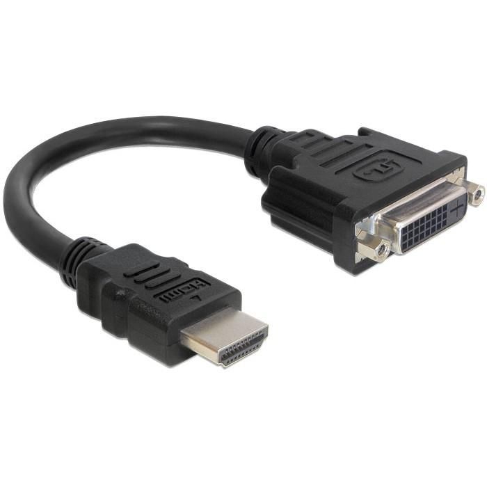DeLOCK Cable Adaptador HDMI Macho a DVI Hembra 24+1, Negro, 0.2m
