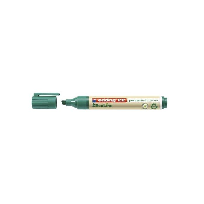 Marcador Permanente Edding 22 Ecoline Biselado Verde (Set de 10)