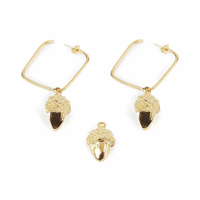 Shabama Bellota Cuadrado Pendientes #Oro Brillo Shabama Bellota Cuadrado Pendientes #Oro Brillo
