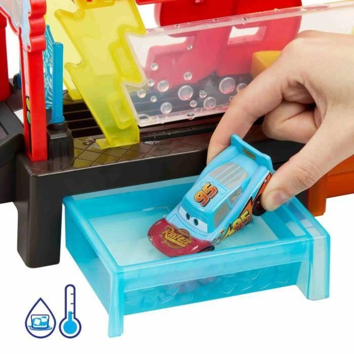 MATTEL Pista Túnel de Lavado Disney Cars con Rayo McQueen de Juguete y Función Cambio de Color 50,8cm 9