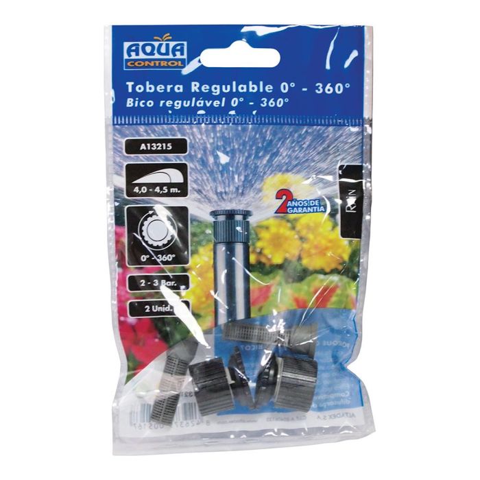Aqua Control Aqua van 15 Pack Bolsa con 2 Toberas Agua, Regulable 0-360°, Alcance 4-4,5m 2