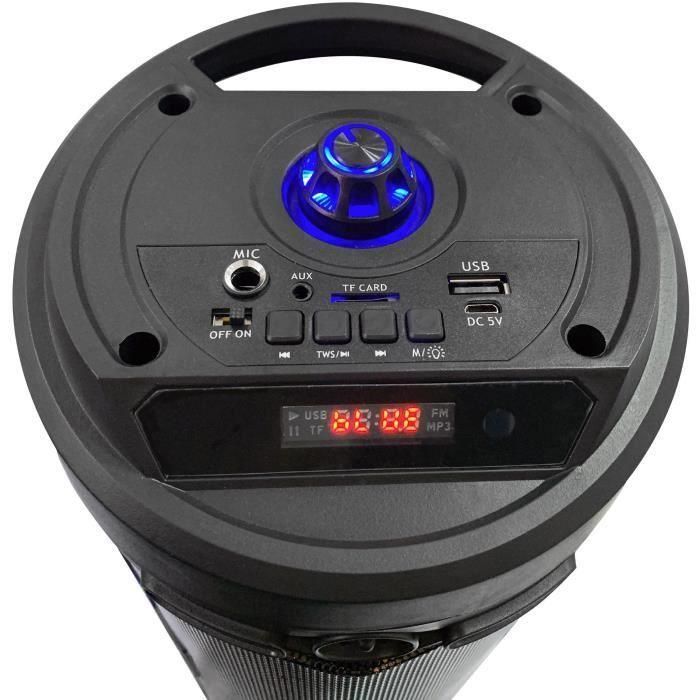 INOVALLEY KA03-N - Altavoz con luz Bluetooth - 400 W - Función Karaoke - Luces LED de colores - Puerto USB 5 INOVALLEY KA03-N - Altavoz con luz Bluetooth - 400 W - Función Karaoke - Luces LED de colores - Puerto USB 5