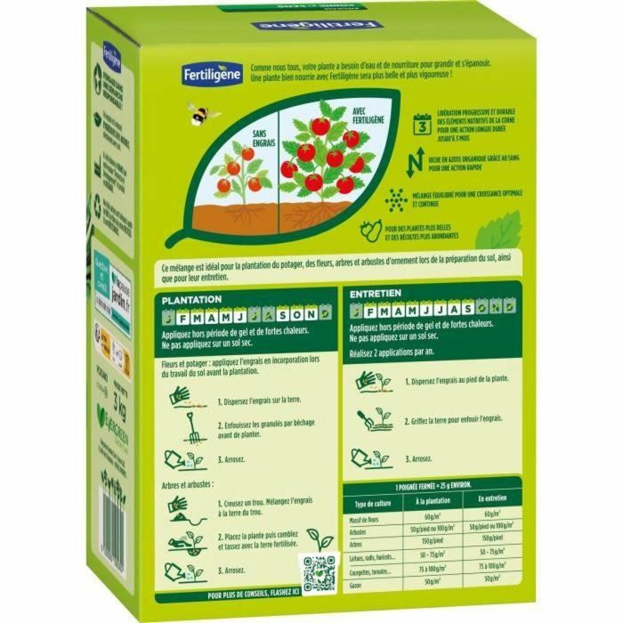 FERTILIGENE FCOSAN3 - Fertilizante de Cuerno y Sangre 3 kg - Acción rápida y duradera - Nutre hasta 3 meses - Hasta 60m² fertilizados 1