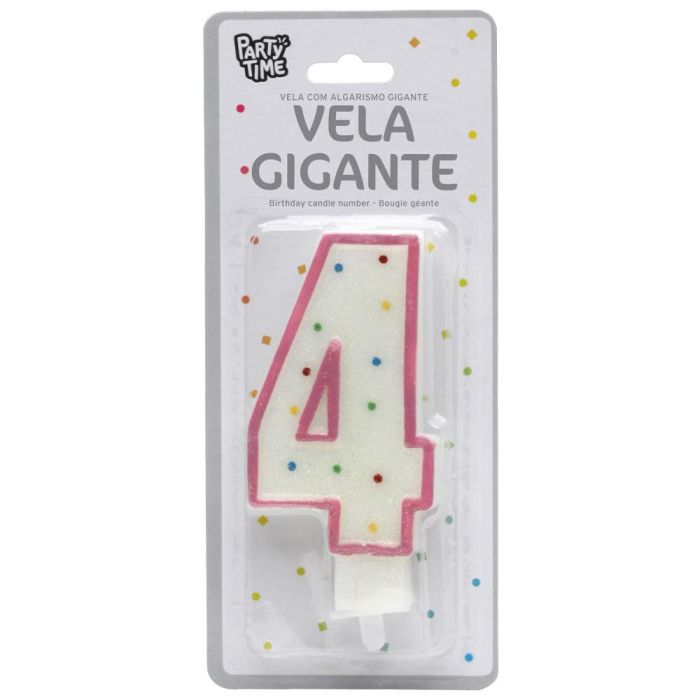 Vela Aniversario 4 Party Time 14 cm  1