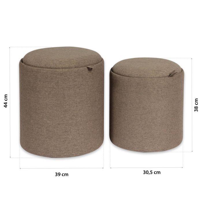 Set 2 Puffs Chocolate C/ Bande Versa 39X44CM 2 Set 2 Puffs Chocolate C/ Bande Versa 39X44CM 2