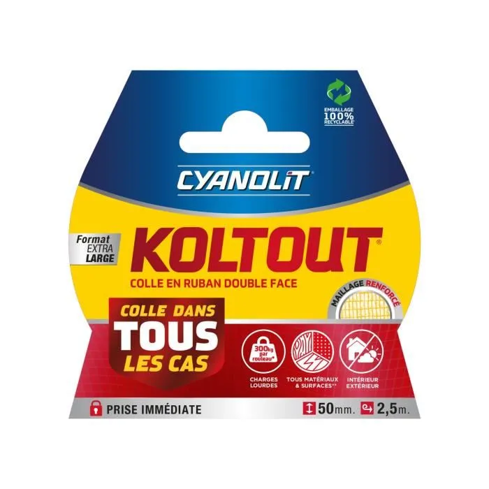 Cyanolit Cinta Koltout XXL Adhesiva Doble Cara 2,5 x 49 mm Alta Adherencia Discreta Resistente 0 Cyanolit Cinta Koltout XXL Adhesiva Doble Cara 2,5 x 49 mm Alta Adherencia Discreta Resistente 0