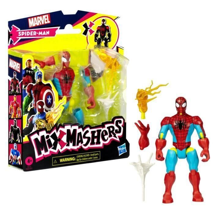 MixMashers Marvel Spider-Man, mezcla y combina figura de Spider-Man con accesorios