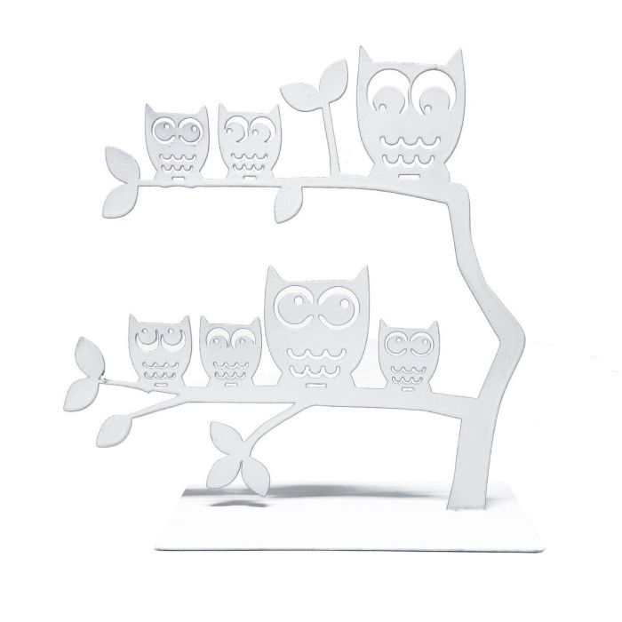 Joyero de Pie Versa Blanco Metal Hierro 7 X 18 X 18 CM Familia Búhos 0 Joyero de Pie Versa Blanco Metal Hierro 7 X 18 X 18 CM Familia Búhos 0