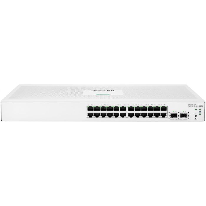 HP Enterprise Aruba Instant On 1830 24G Switch Gestionado L2 Gigabit Ethernet (24 Puertos) + 2 SFP, PoE, Montaje en Rack 1U