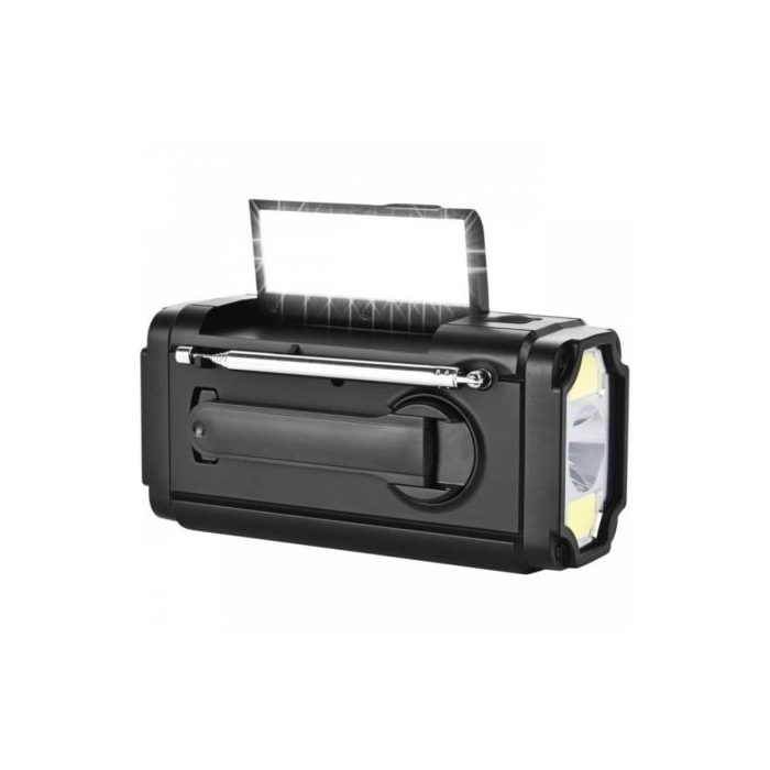 Sunstech Radio Portátil RPE25BK Negra AM/FM, Linterna LED, Alarma SOS, Power Bank, Carga Solar y Manivela, 2000 mAh, Ideal Camping 2