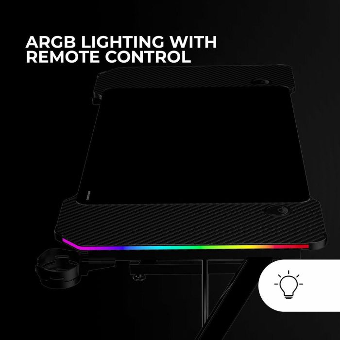 Mesa de Escritorio Gaming Mars Gaming ESCRITORIO ERGO RGB Negro 120 x 60 cm 4 Mesa de Escritorio Gaming Mars Gaming ESCRITORIO ERGO RGB Negro 120 x 60 cm 4