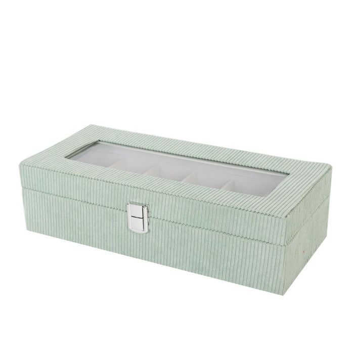 Caja para Relojes Versa Verde Poliéster 13,5 x 9 x 30,5 cm 1