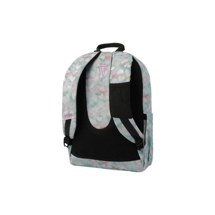 Totto Mochila Escolar Corazones Pastel MA04ECO001-23110-4HX Liviana y Práctica con Compartimento para PC de 14 Litros 20.3 2