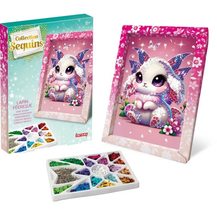 Lansay Kit de Manualidades Creativas Colección de Lentejuelas Encantadoras - Conejo, para Edad a Partir de 6 Años, Referencia LAN3181860203163 Lansay Kit de Manualidades Creativas Colección de Lentejuelas Encantadoras - Conejo, para Edad a Partir de 6 Años, Referencia LAN3181860203163