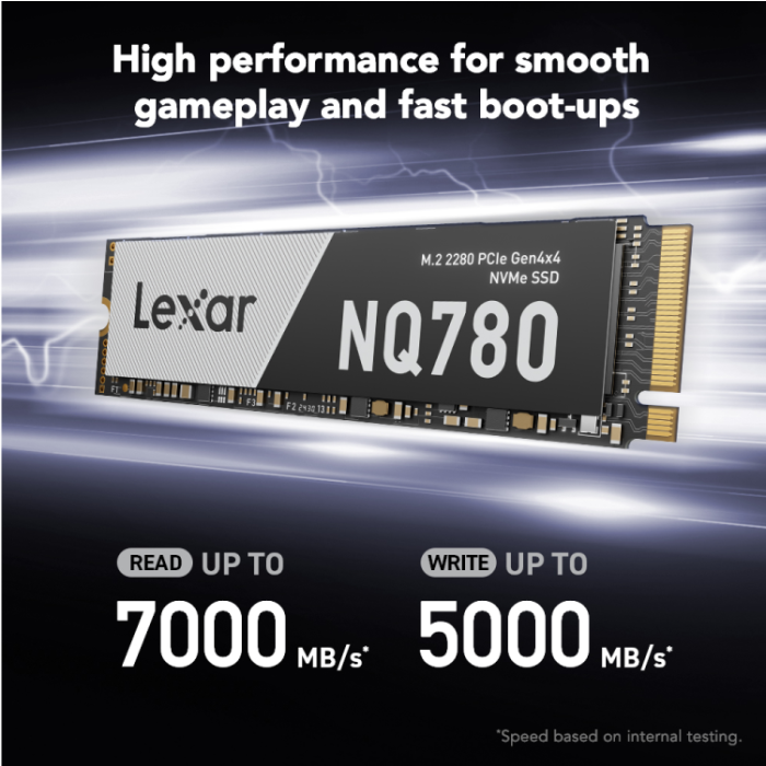 Lexar NQ780 LNQ780X001T-RNNNG SSD Interno 1TB PCIe Gen 4x4, NVMe, 7000/6000MB/s Lectura/Escritura para Ordenador y Portátil Lexar NQ780 LNQ780X001T-RNNNG SSD Interno 1TB PCIe Gen 4x4, NVMe, 7000/6000MB/s Lectura/Escritura para Ordenador y Portátil