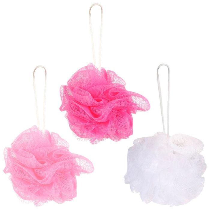 Cosmetic Club Juego 3 Esponjas Flor Ducha Cosmetic Club Gris Rosa Blanco Negro Fucsia 1