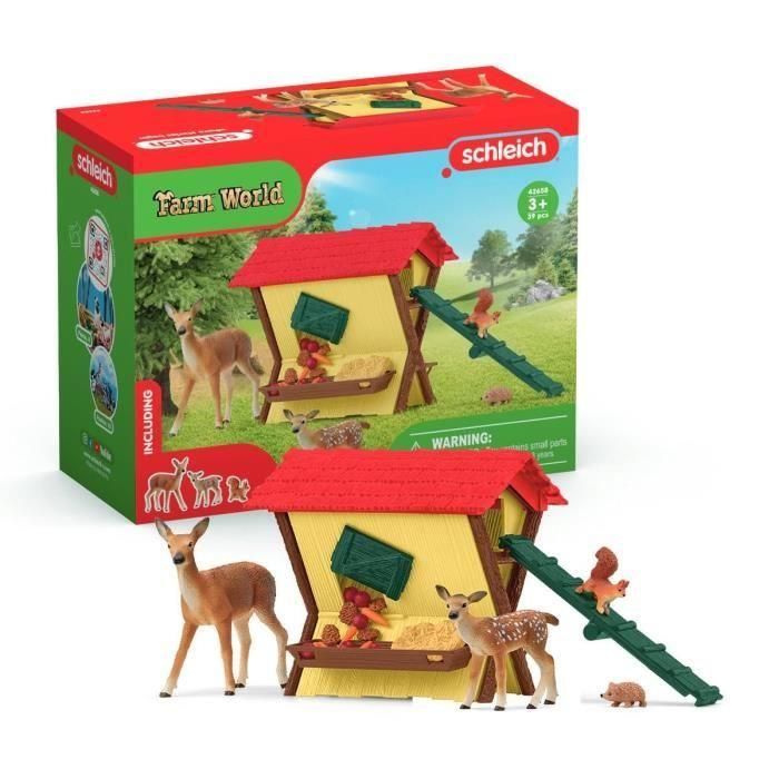 Cabaña para animales del bosque, baúl Schleich con cabaña, 1 cierva, 1 cervatillo, 1 ardilla, 1 erizo, para niños a partir de 3 años - schle Cabaña para animales del bosque, baúl Schleich con cabaña, 1 cierva, 1 cervatillo, 1 ardilla, 1 erizo, para niños a partir de 3 años - schle