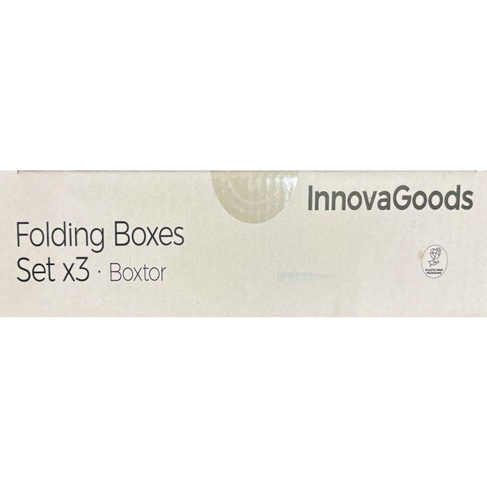 Set de 3 Cajas Organizadoras Plegables y Apilables Boxtor InnovaGoods 12 Set de 3 Cajas Organizadoras Plegables y Apilables Boxtor InnovaGoods 12