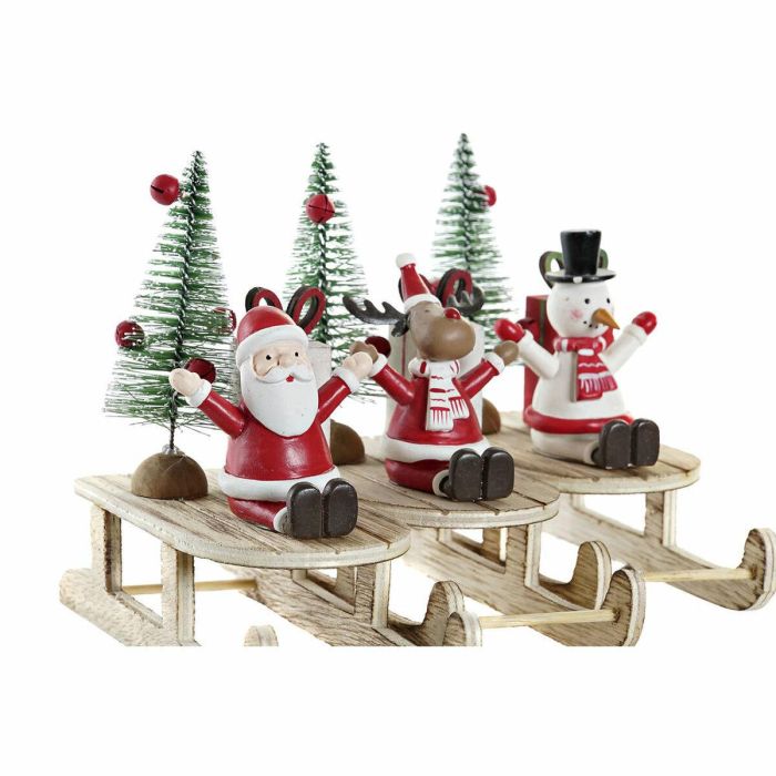 Adorno Navideño DKD Home Decor Madera Papá Noel (14 x 6 x 13 cm) (3 pcs) 1