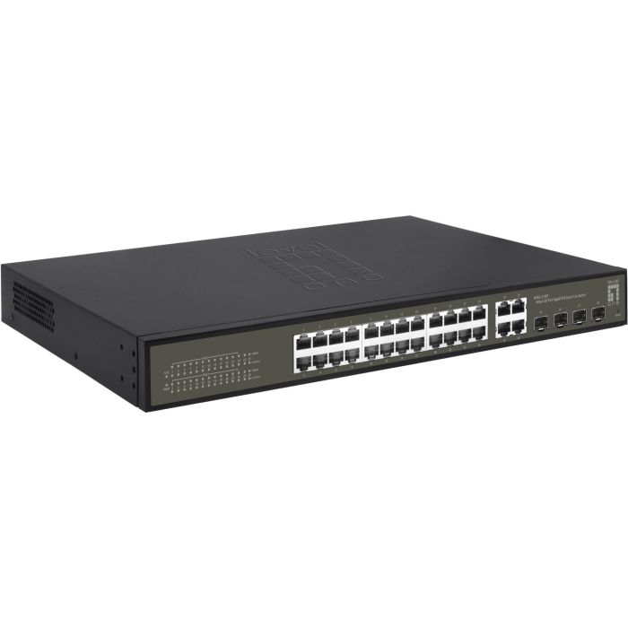 Switch 24x GE GES-2128P 4xGSFP 19" 380W 24xPoE+ 3