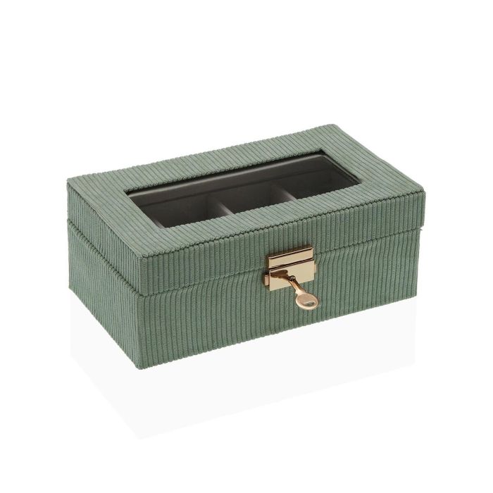 Caja para Relojes Versa Verde Madera MDF 11,5 x 8 x 21 cm 1