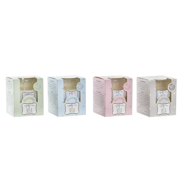 DKD Home Decor Vela Perfumada de Cera y Cristal 8x8x9 cm 30h Colores Surtidos (12 Unidades)