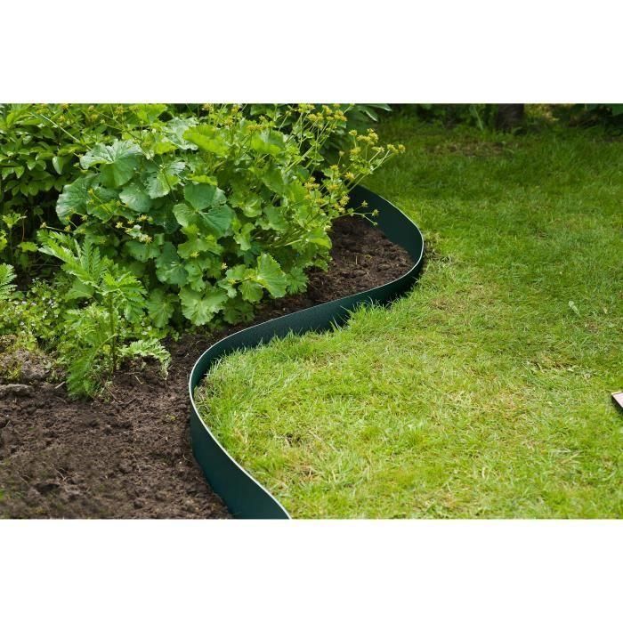 NATURAL Borde de jardín de polipropileno - Grosor 3 mm - H 15 cm x 10 m - Verde 2 NATURAL Borde de jardín de polipropileno - Grosor 3 mm - H 15 cm x 10 m - Verde 2