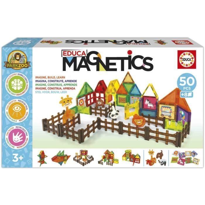 EDUCA EDU8412668202702 Magnetics Zoo Park - Juego de Construcción - 50 piezas magnéticas, 4 animales, 8 cartas - Desde 3 años 0 EDUCA EDU8412668202702 Magnetics Zoo Park - Juego de Construcción - 50 piezas magnéticas, 4 animales, 8 cartas - Desde 3 años 0
