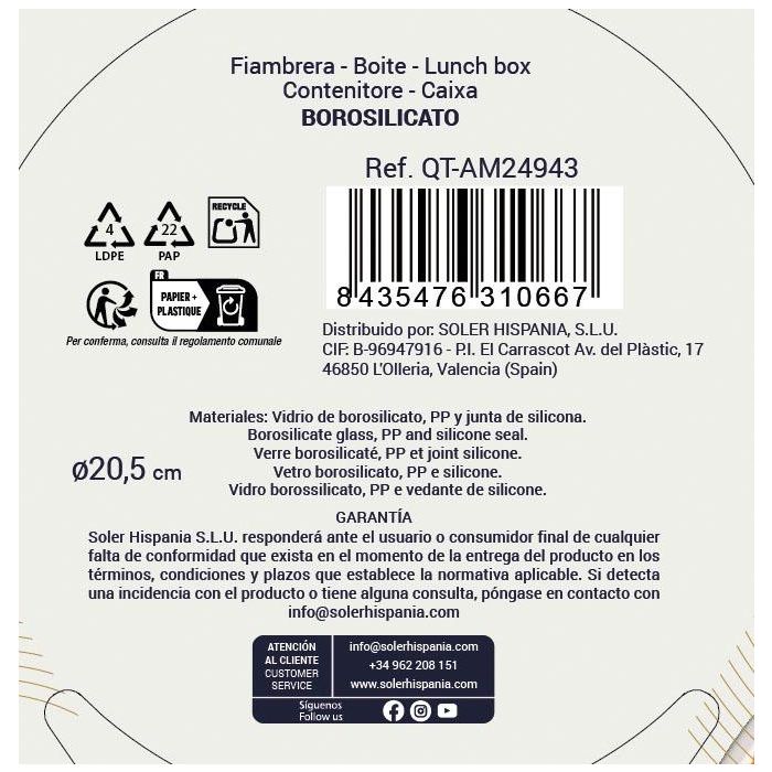 Fiambrera Red.Hermetica 20.5Cm 1.3L "Ambare" (6 Unidades) 2 Fiambrera Red.Hermetica 20.5Cm 1.3L "Ambare" (6 Unidades) 2