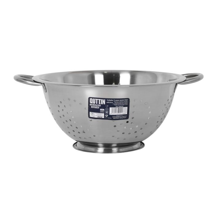 Quttin Colador de Acero Inoxidable con 2 Asas, Diámetro de 28.5 cm, Ideal para Escurrir Alimentos y Pasta en Cocina (12 Unidades) 1