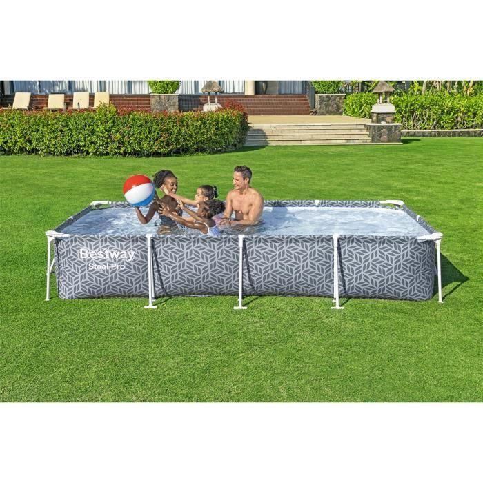 BESTWAY Kit Piscina Tubular elevada - Steel Pro - 366 x 201 x 66 cm - Rectangular (Incluye Depuradora de Cartucho) 1 BESTWAY Kit Piscina Tubular elevada - Steel Pro - 366 x 201 x 66 cm - Rectangular (Incluye Depuradora de Cartucho) 1