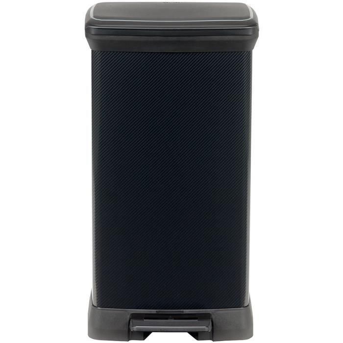 CURVER Papelera Rectangular Decobin - 50 L - Negro Carbón CURVER Papelera Rectangular Decobin - 50 L - Negro Carbón