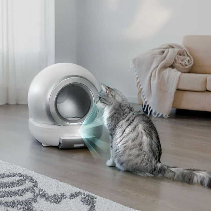 Arenero autolimpiable para Gatos Cecotec Pumba 7000 CleanKitty Compact Connected Blanco Plástico 1