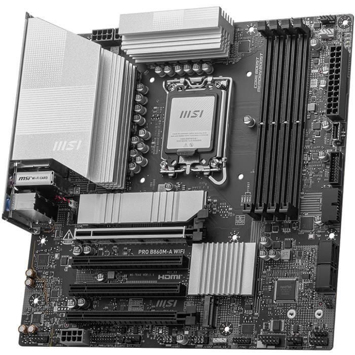 MSI PRO B860M-A WiFi Placa Base Intel B860 LGA 1851, Micro ATX, DDR5, Wi-Fi 7, Bluetooth 5.4, 911-7E42-002 3 MSI PRO B860M-A WiFi Placa Base Intel B860 LGA 1851, Micro ATX, DDR5, Wi-Fi 7, Bluetooth 5.4, 911-7E42-002 3