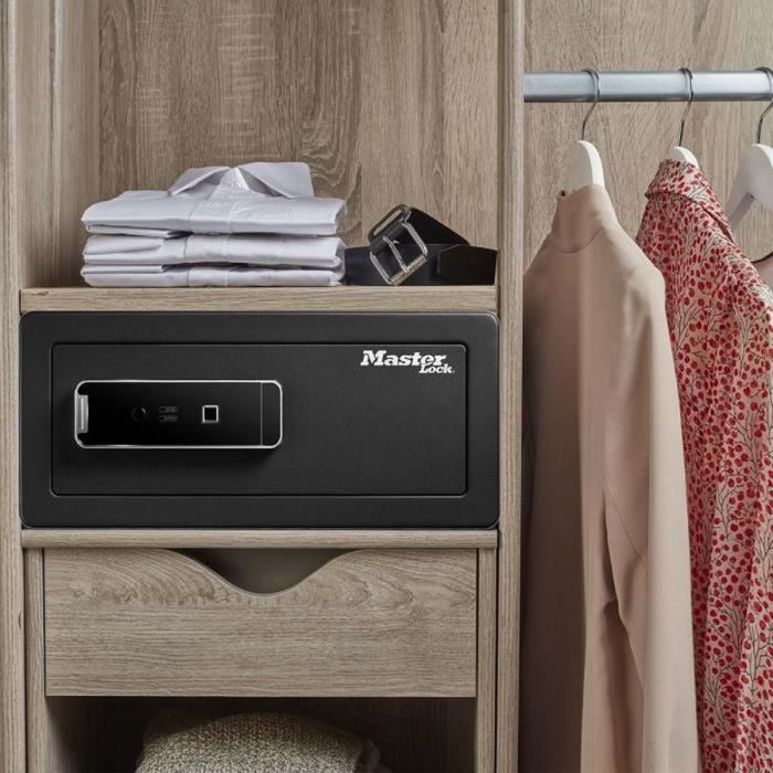 Master Lock LX110BEURHRO Caja Fuerte Biométrica para Proteger Objetos de Valor, Negro, 19,5 x 43 x 37 cm 1