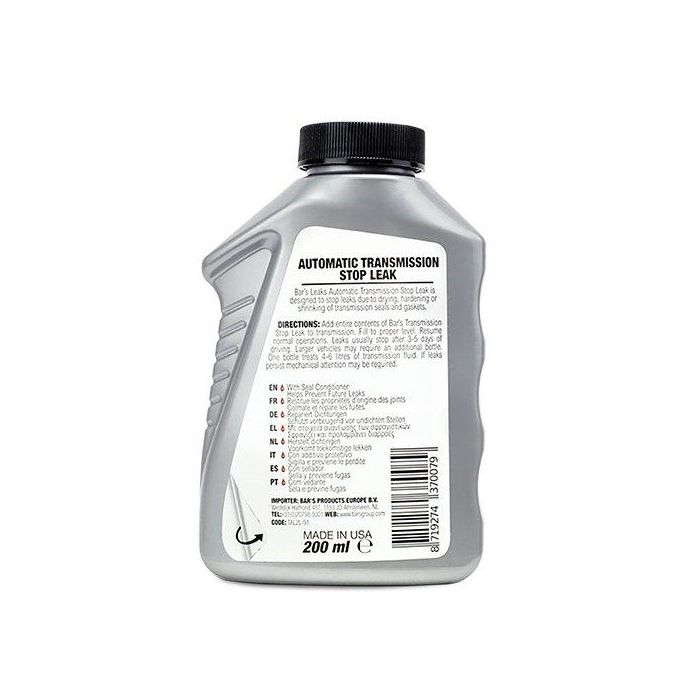 Bar's BARSTAL2L91 Tapafugas Transmisión Automática - Detiene Fugas y Restaura Sellos de Juntas, Compatible con Fluidos ATF 1 Bar's BARSTAL2L91 Tapafugas Transmisión Automática - Detiene Fugas y Restaura Sellos de Juntas, Compatible con Fluidos ATF 1