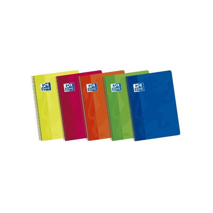 Oxford 100430171 Cuaderno espiral Classic 80 hojas cuadriculado Colores surtidos