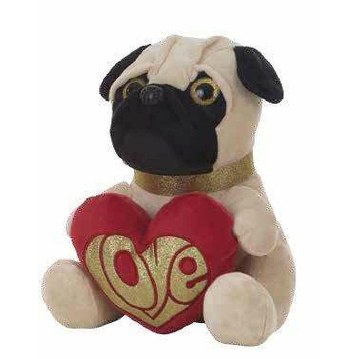 Peluche pug dog corazón 26 cm