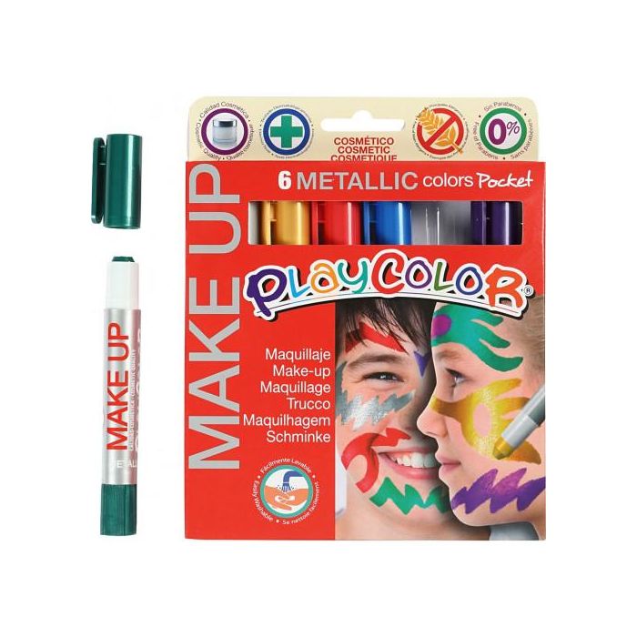 Playcolor 01011 Pocket Make Up Metallic - 6 Colores Surtidos: Azul, Oro, Verde, Lila, Rojo, Plata 0 Playcolor 01011 Pocket Make Up Metallic - 6 Colores Surtidos: Azul, Oro, Verde, Lila, Rojo, Plata 0