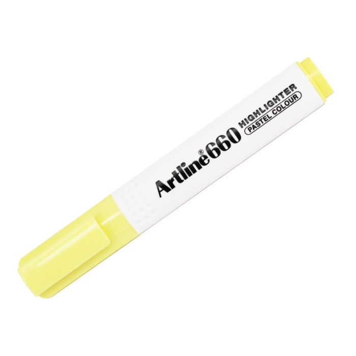 Rotulador Artline Fluorescente Ek-660 Amarillo Pastel Punta Biselada 12 unidades 2