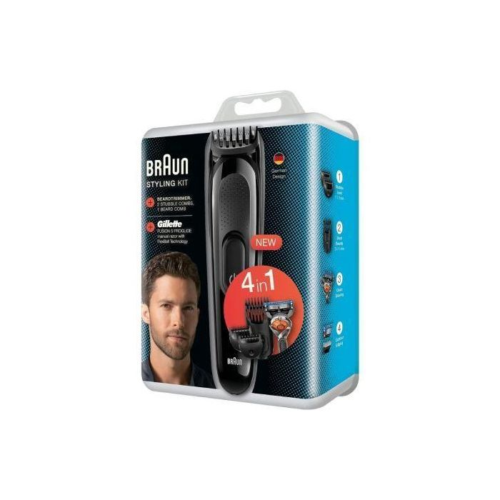 Braun SK3000 Cortapelos Inalámbrico Recargable con Batería, 4 en 1 para Barba y Cabello, 4 Accesorios y 13 Longitudes, Negro 0 Braun SK3000 Cortapelos Inalámbrico Recargable con Batería, 4 en 1 para Barba y Cabello, 4 Accesorios y 13 Longitudes, Negro 0