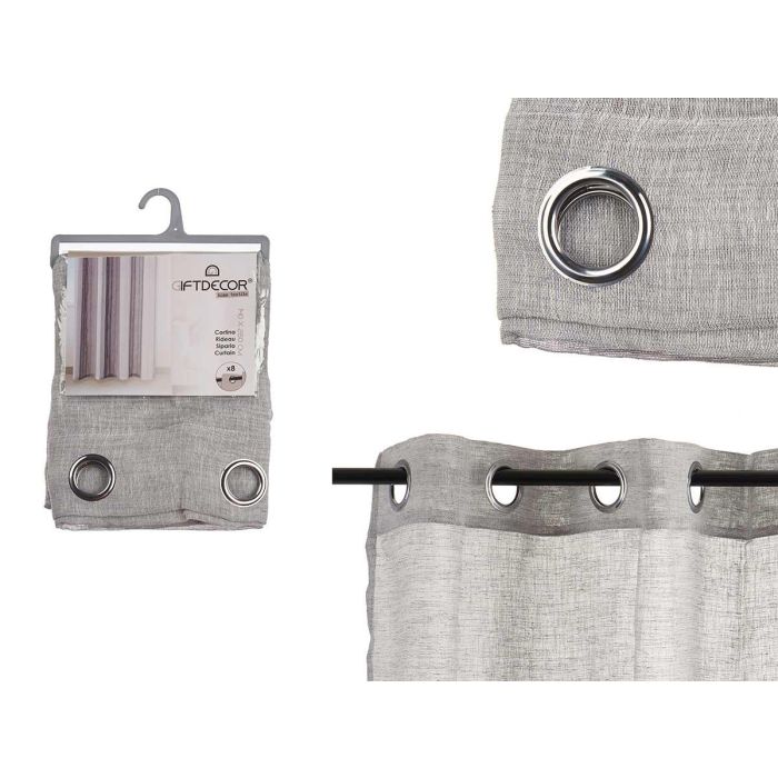 Cortina 140X260Cm 8 Anillas Gris Giftdecor (6 Unidades) Cortina 140X260Cm 8 Anillas Gris Giftdecor (6 Unidades)